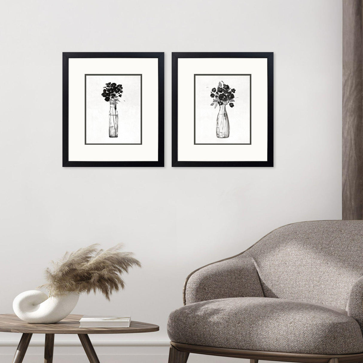 Paragon Sophisticated Floral S/2 Black 16 X 14 X 2 Wall Art