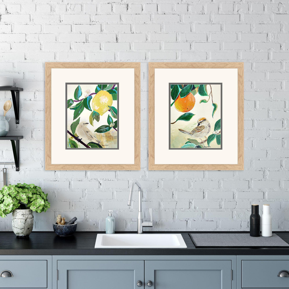 Paragon Lemon Orange S/2 Green 17 X 15 X 1 Wall Art