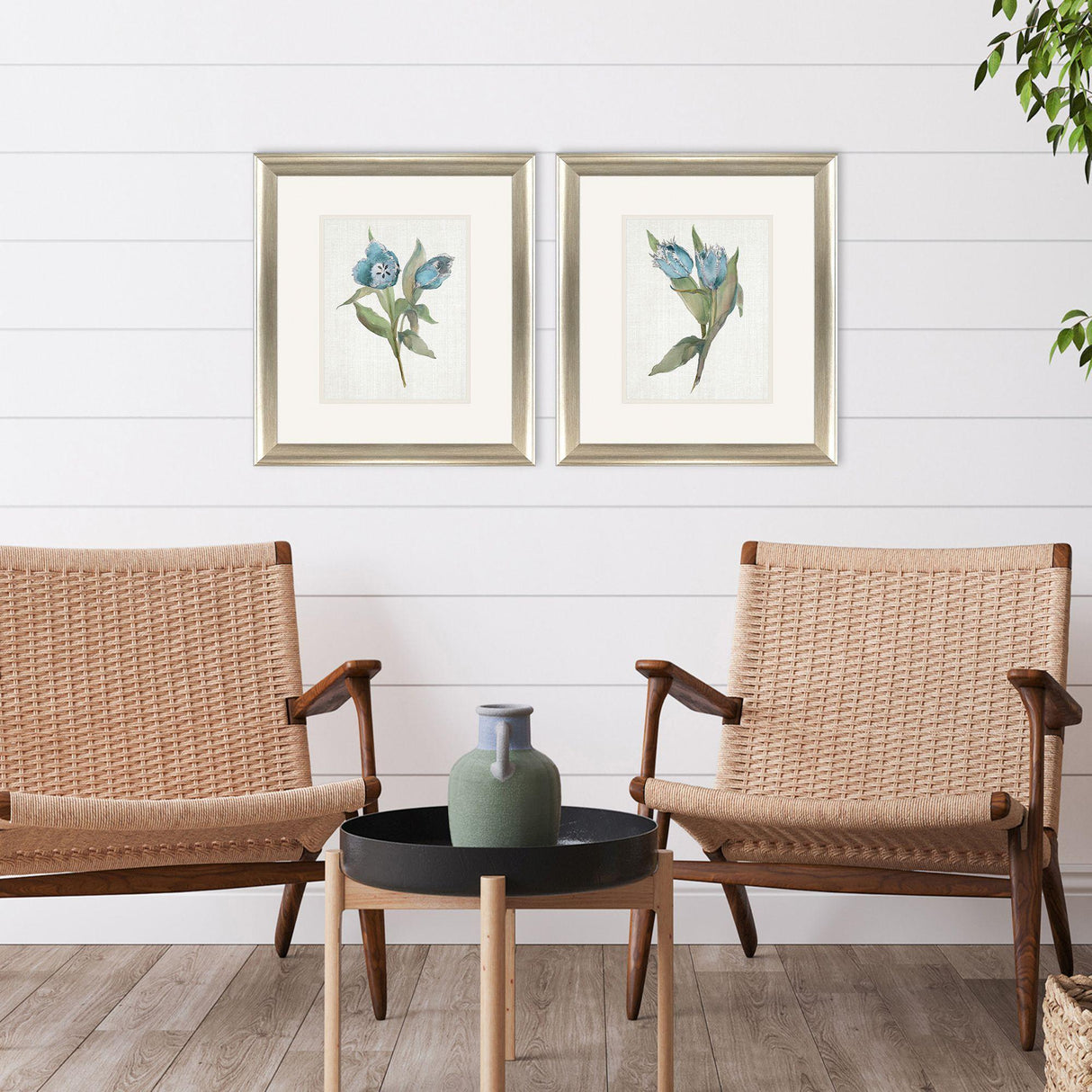 Paragon Blue Tulip S/2 Blue 18 X 16 X 1 Wall Art