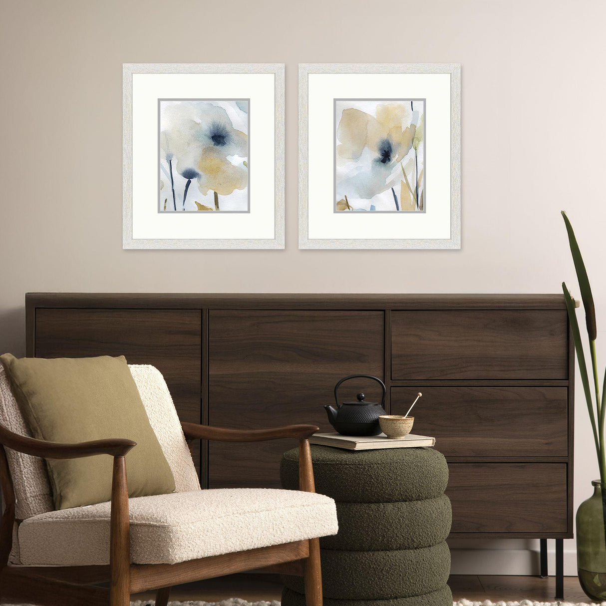 Paragon Blooming Wash S/2 Blue 16 X 14 X 1 Wall Art