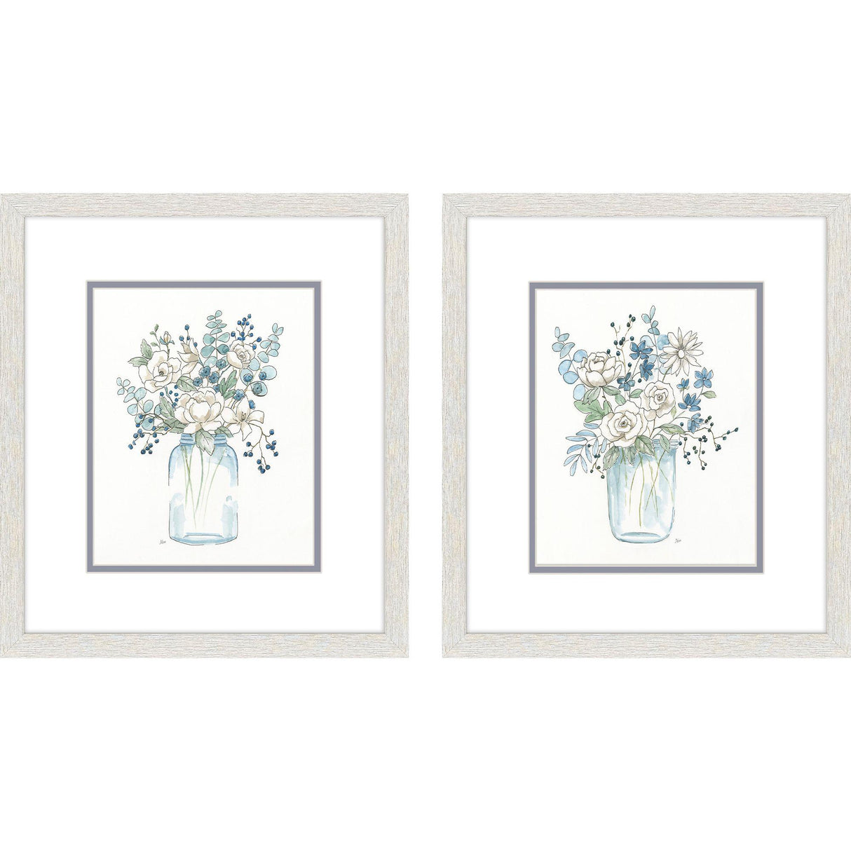 Paragon Bouquet Whisper S/2 Blue 16 X 14 X 1 Wall Art