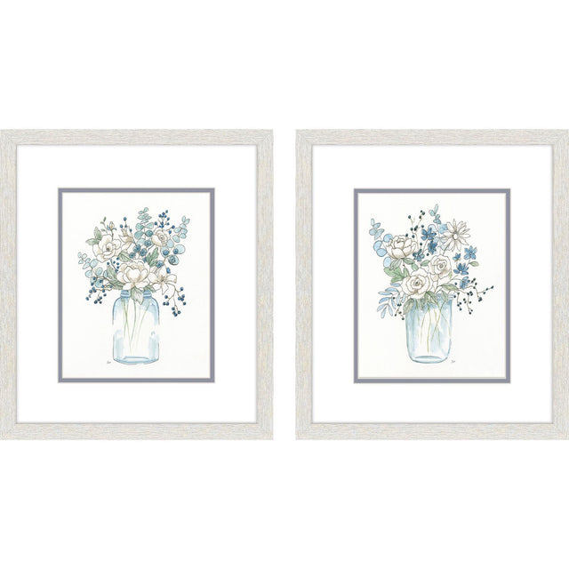 Paragon Bouquet Whisper S/2 Blue 16 X 14 X 1 Wall Art