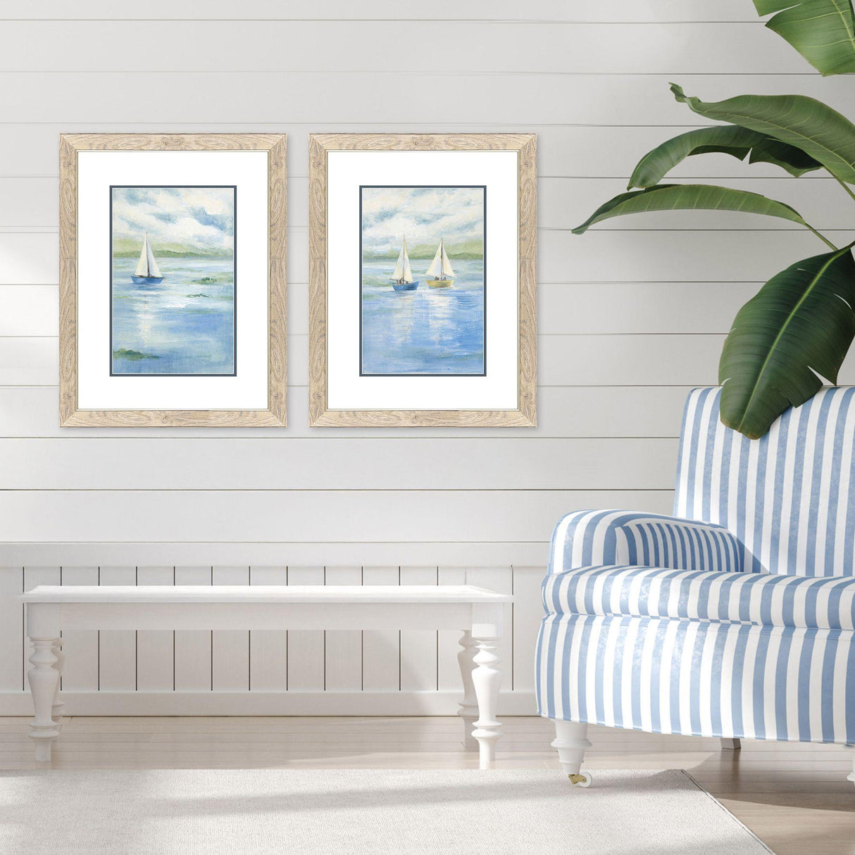 Paragon Peaceful Sailing S/2 Blue 27 X 21 X 1 Wall Art