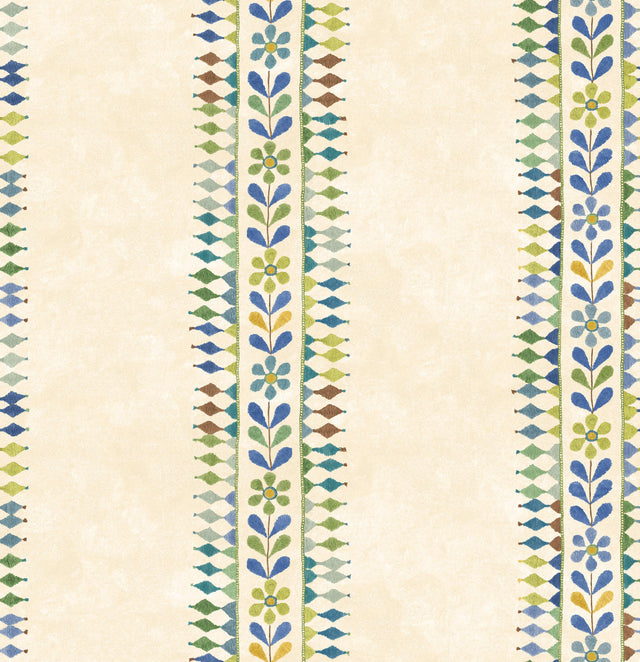 G P & J Baker FLOWER POT BLUE/GREEN Wallpaper