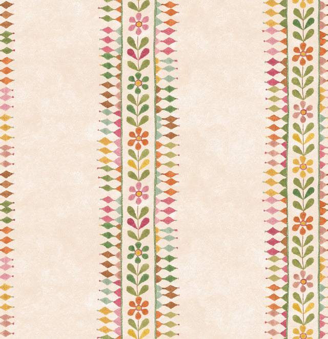 G P & J Baker FLOWER POT GREEN/PINK Wallpaper