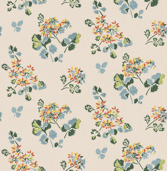 G P & J Baker FOREST FLOWER TEAL/SPICE Wallpaper