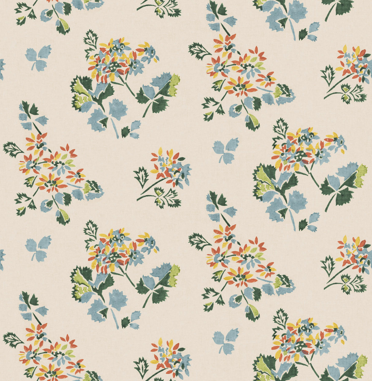 G P & J Baker FOREST FLOWER TEAL/SPICE Wallpaper