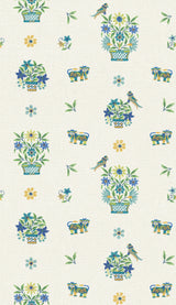 G P & J Baker ROAR STITCH BLUE/GREEN Wallpaper