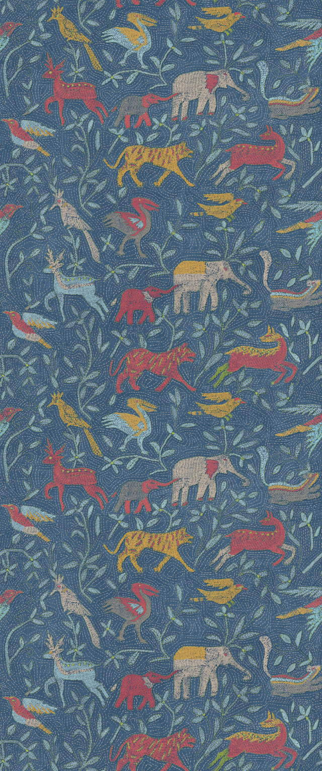 G P & J Baker NOAH'S ARK INDIGO Wallpaper