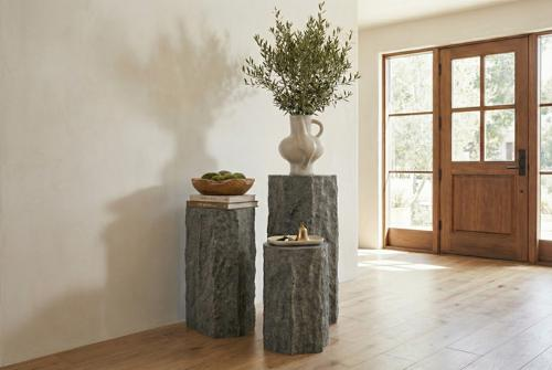 Phillips Collection Splinter Stone Pedestal Resin LG Accent
