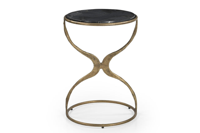 Bassett Gold Hourglass Accent Table