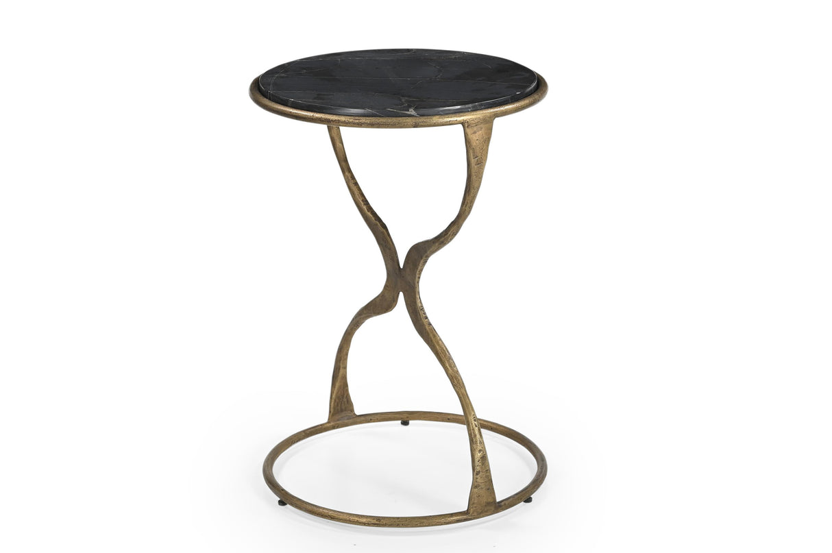 Bassett Gold Hourglass Accent Table