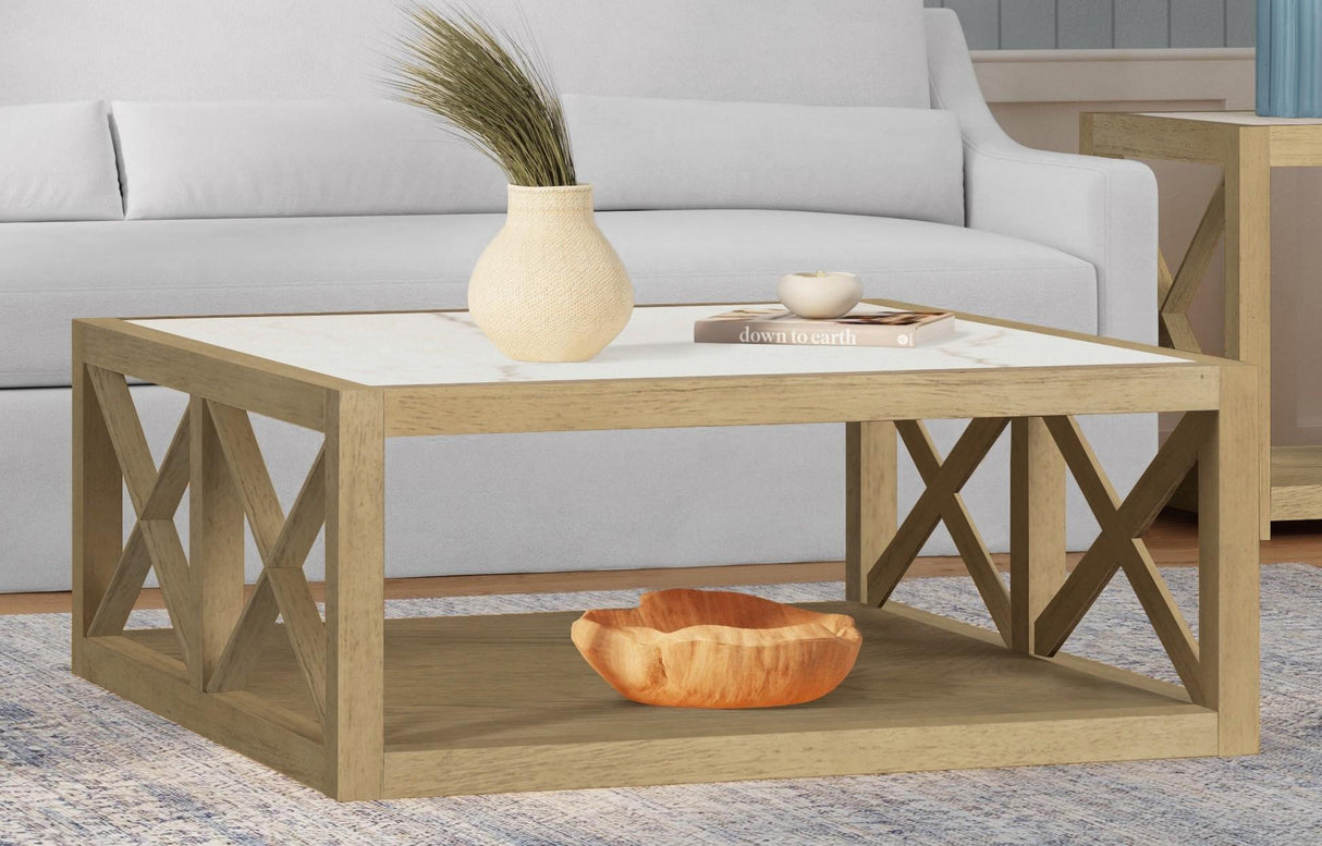 Bassett Tan Holden Square Coffee Table