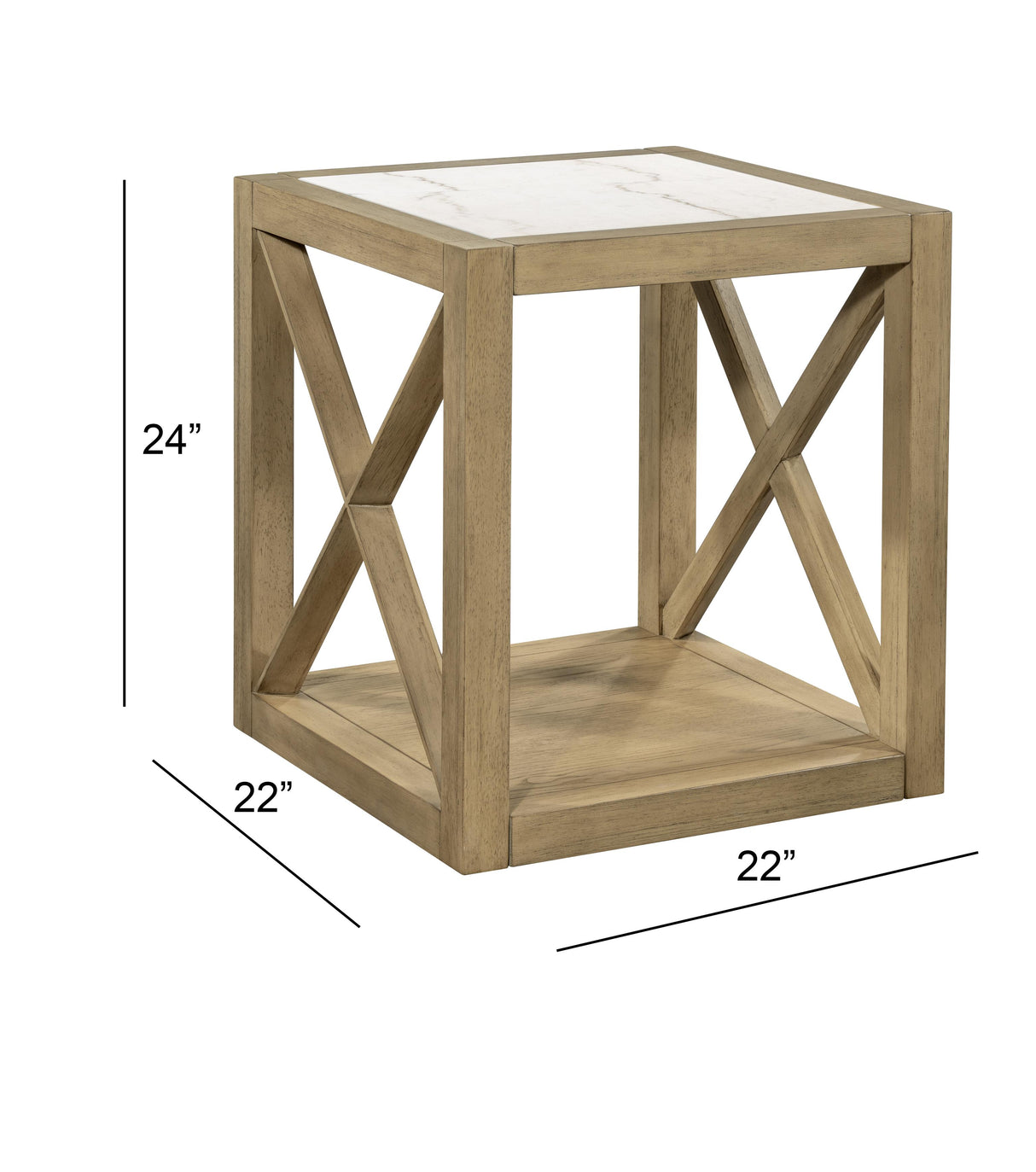 Bassett Tan Holden Square End Table