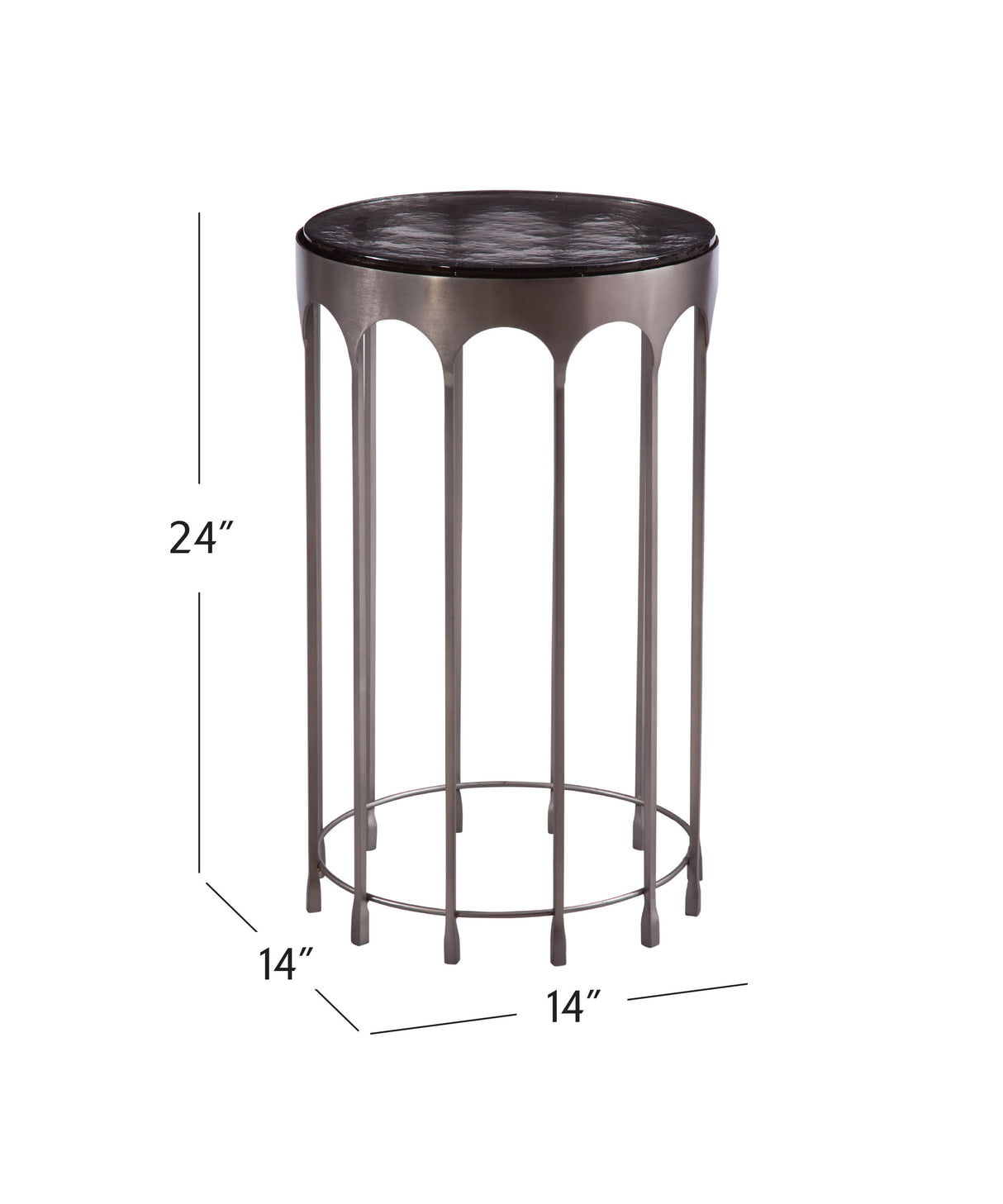 Bassett Silver Hartley Nickel Accent Table