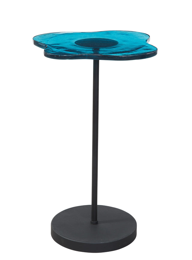 Bassett Black Elijah Accent Table - Blue