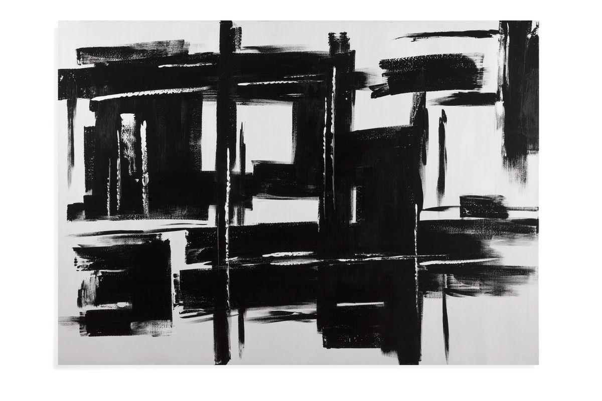 Bassett Black Building Blocks Canvas Art