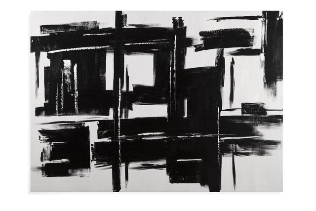Bassett Black Building Blocks Canvas Art