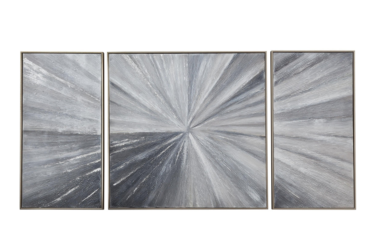 Bassett Gray Cambric Framed Canvas Set of 3
