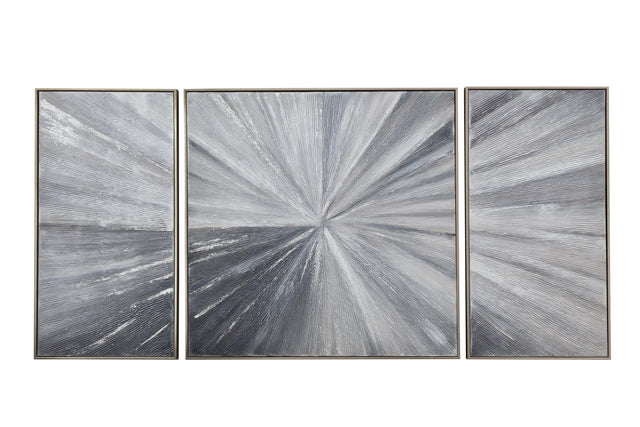 Bassett Gray Cambric Framed Canvas Set of 3