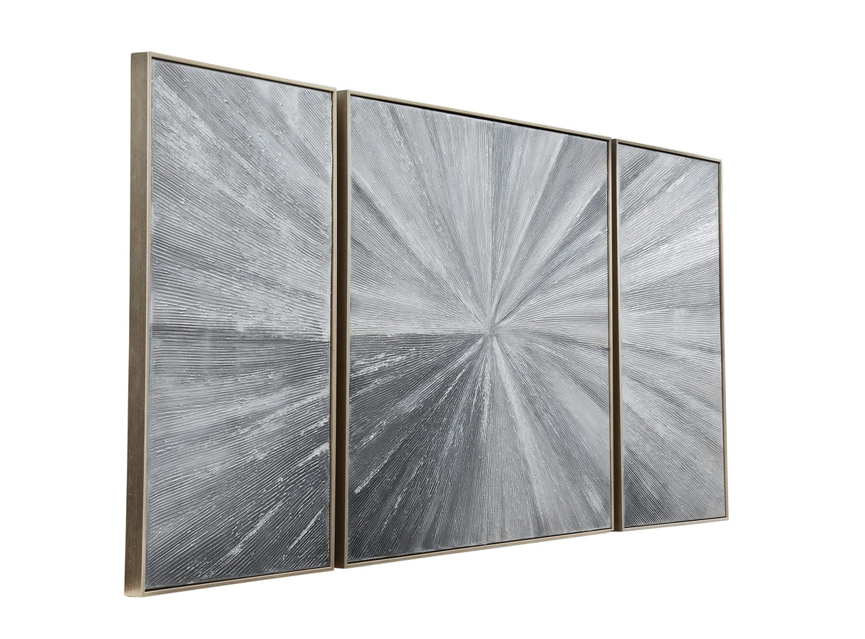 Bassett Gray Cambric Framed Canvas Set of 3