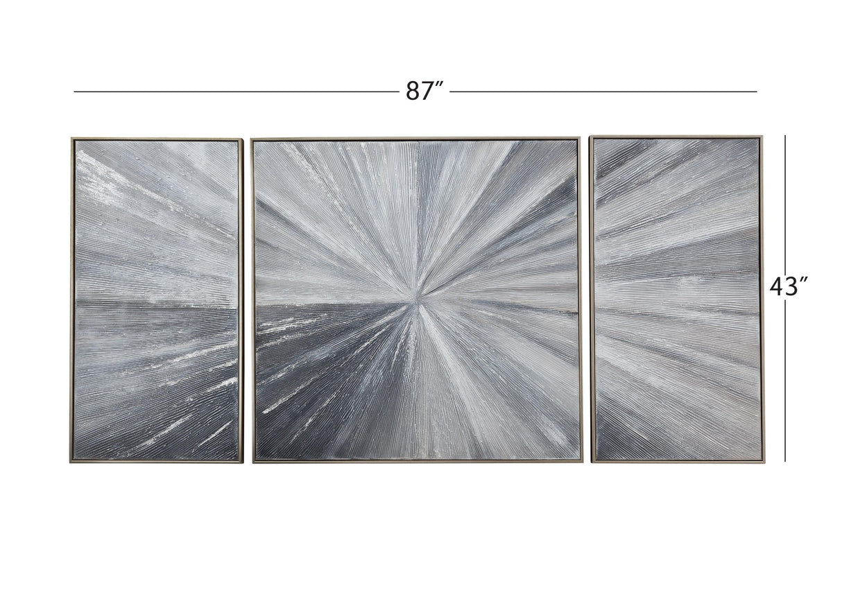 Bassett Gray Cambric Framed Canvas Set of 3