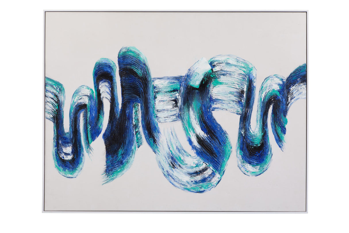 Bassett Blue In Motion Framed Canvas