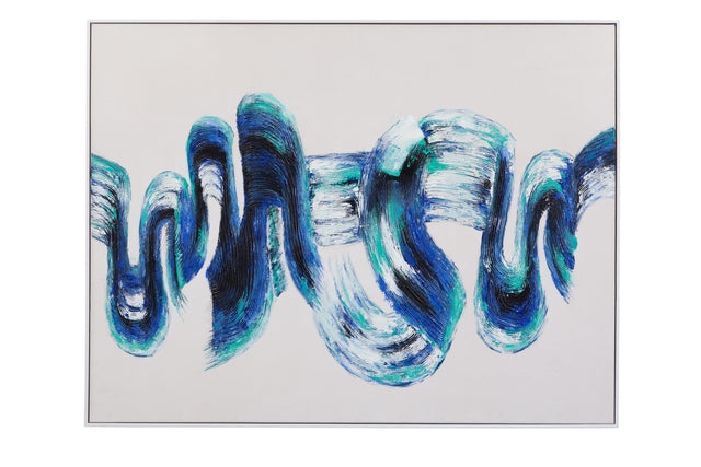 Bassett Blue In Motion Framed Canvas