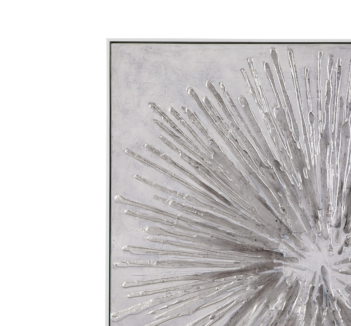Bassett Silver Energy Burst Framed Canvas
