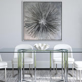 Bassett Silver Energy Burst Framed Canvas
