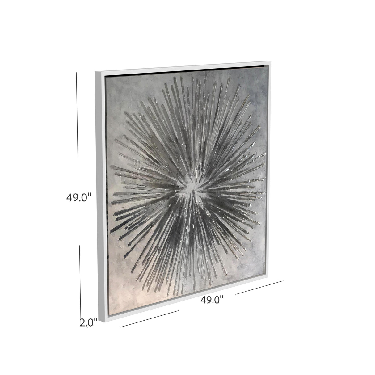 Bassett Silver Energy Burst Framed Canvas