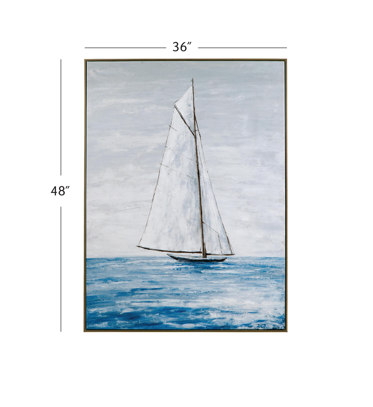 Bassett Blue Set Sail Framed Canvas