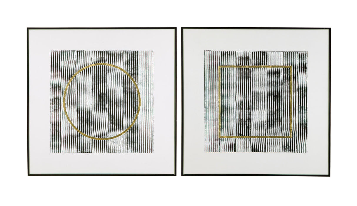 Bassett Black Graphite Framed Canvas Set of 2