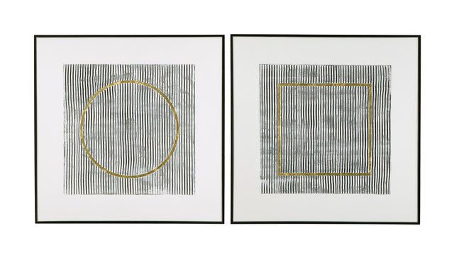Bassett Black Graphite Framed Canvas Set of 2