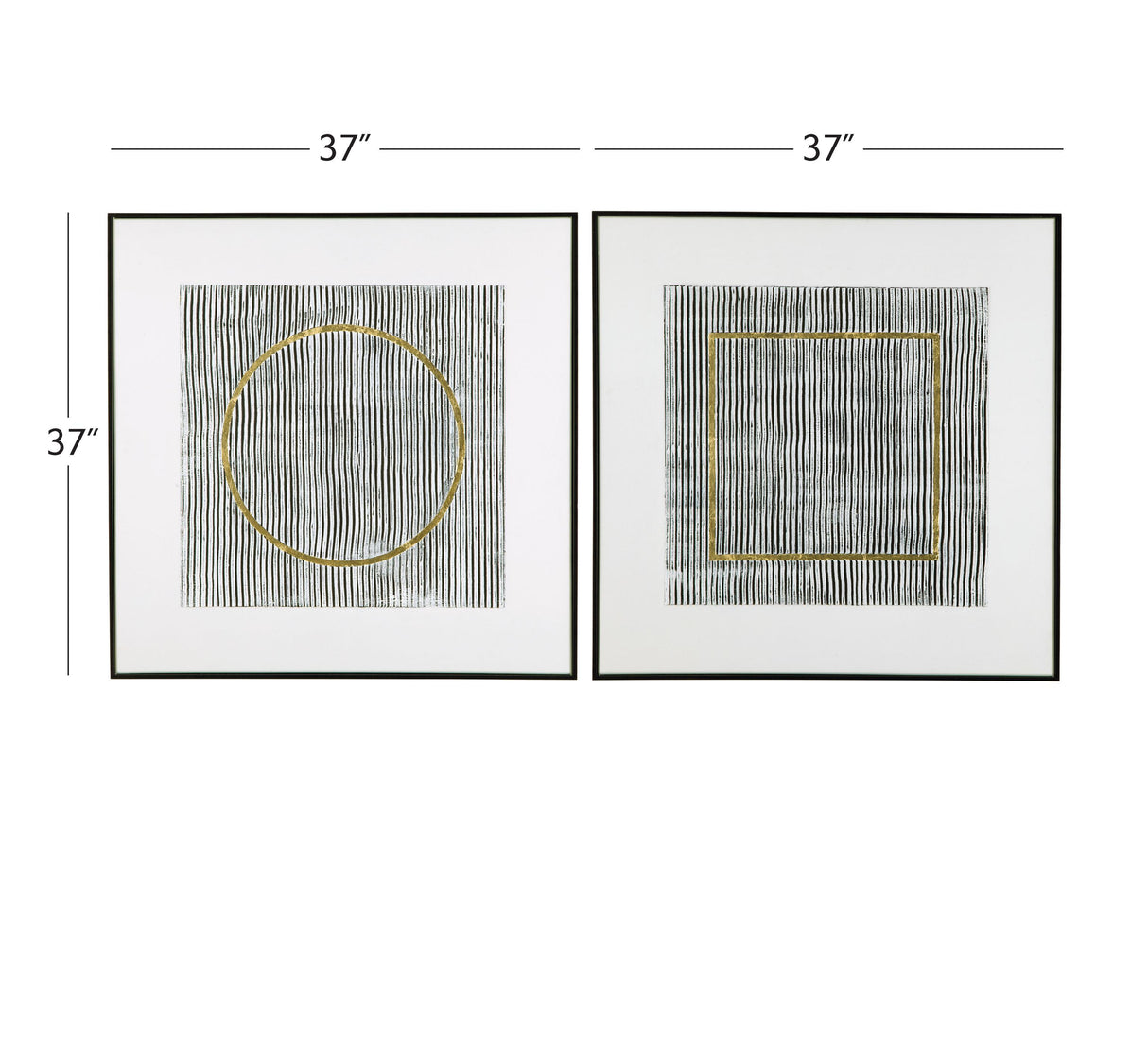 Bassett Black Graphite Framed Canvas Set of 2