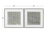 Bassett Black Graphite Framed Canvas Set of 2