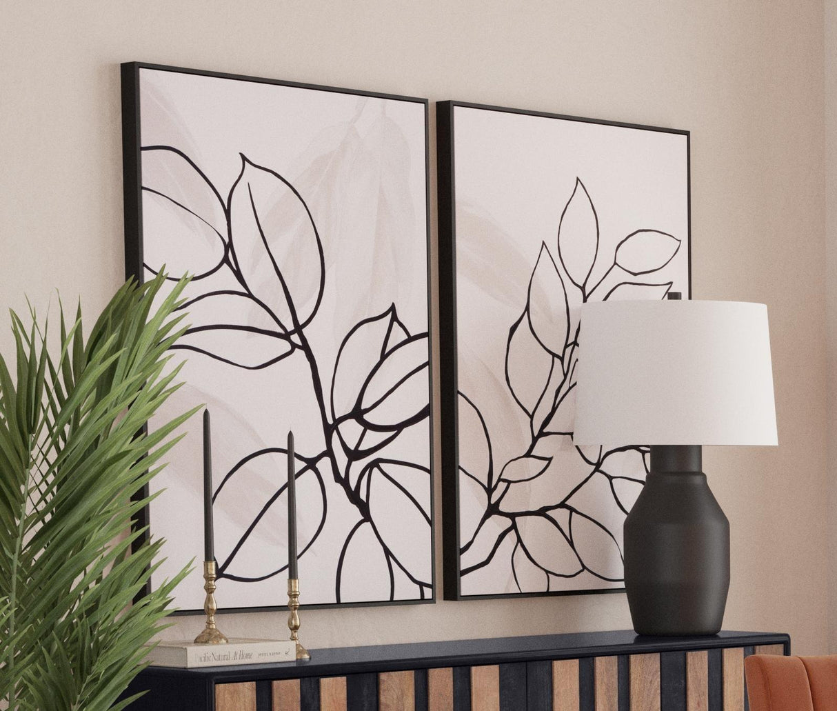 Bassett Black Harmony I Framed Canvas
