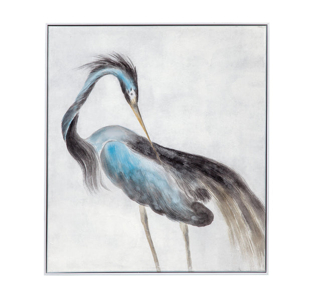 Bassett White Louisiana Heron Framed Canvas