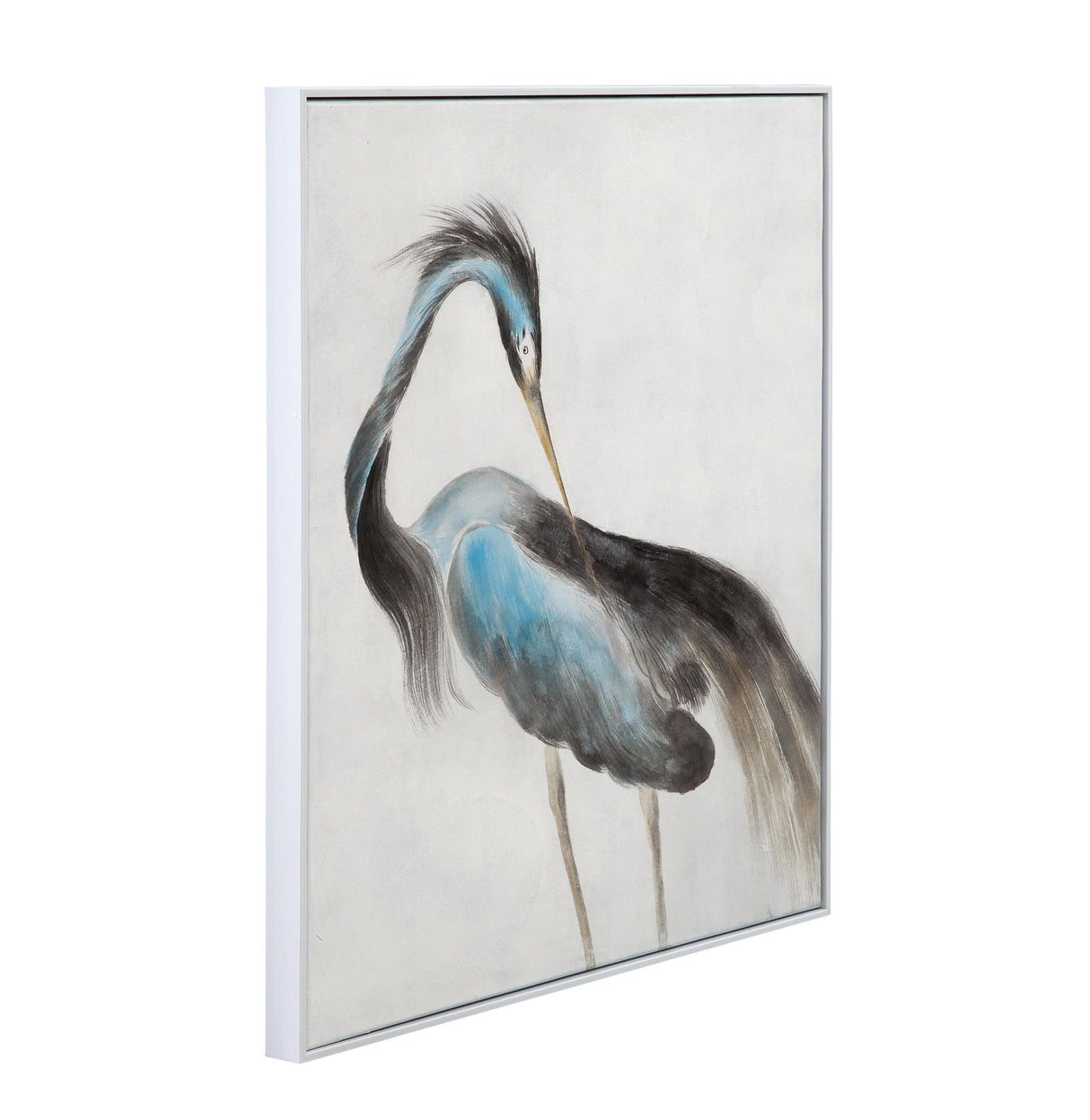 Bassett White Louisiana Heron Framed Canvas
