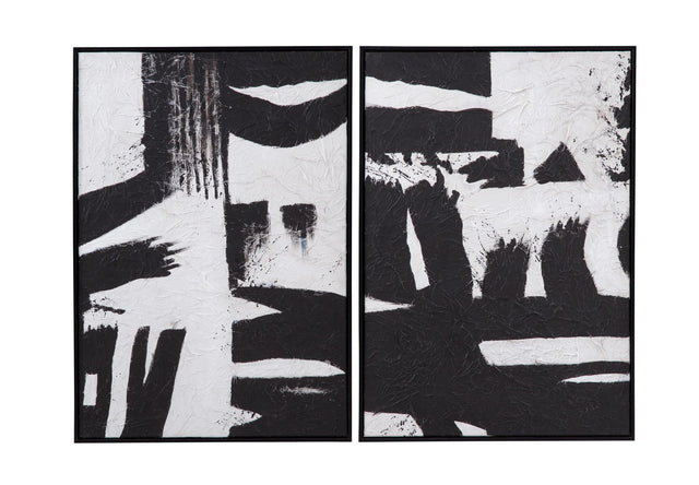 Bassett Black Black & White Framed Canvas Set of 2