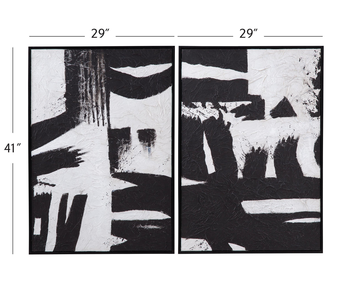 Bassett Black Black & White Framed Canvas Set of 2