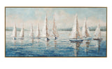 Bassett Gold Sailing Day Framed Canvas