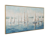 Bassett Gold Sailing Day Framed Canvas