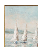 Bassett Gold Sailing Day Framed Canvas