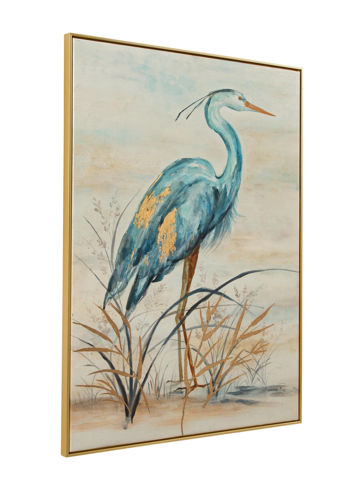 Bassett Gold Marshlands Framed Canvas