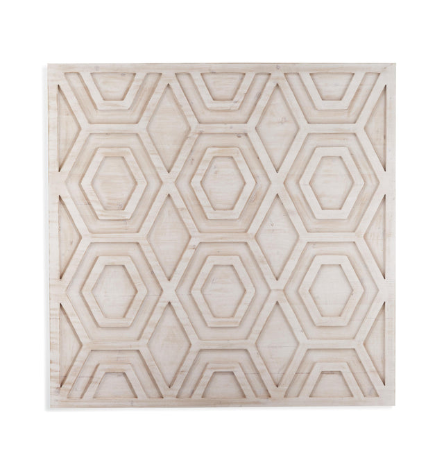 Bassett White Geometric Wall Art