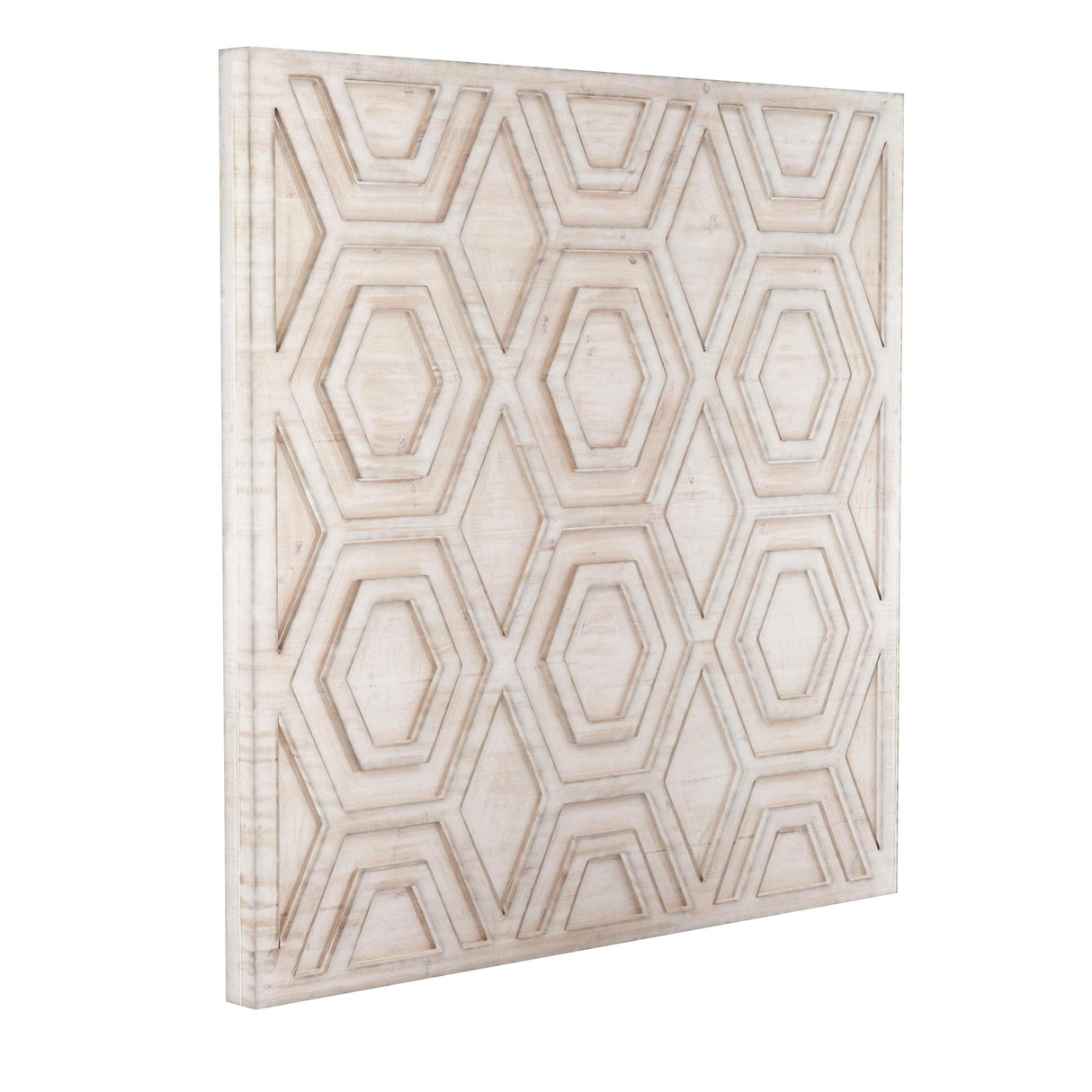 Bassett White Geometric Wall Art