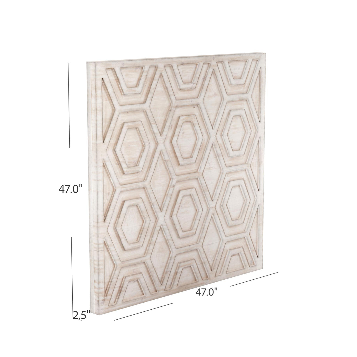 Bassett White Geometric Wall Art