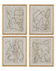 Bassett White Bound Framed Print Set of 4