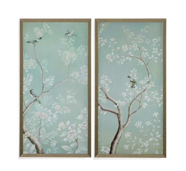 Bassett Green Birds & Flowers Framed Print Set of 2